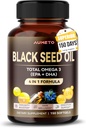 Olio di semi neri organici - 150 Softgel - 100% freddo Pressato Fonte di Omega 3 (EPA + DPA) - Pelle, capelli, supporto immunitario (150 conteggio (pacchetto di 1))