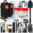 Kit di sopravvivenza, Kit di sopravvivenza 250Pcs Kit di pronto soccorso con sistema Molle Bag e tenda di emergenza Compatibile, Kit di emergenza per il terremoto, Avventura all'aperto, Escursionismo, Caccia, Regali per le donne di uomini