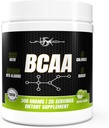 Unitech USK BCAA | Supplemento di allenamento per il recupero del muscolo, supporto di resistenza e assorbimento nutriente | Ricco con vitamina C, B6, Valine, Leucine & Isoleucine | Sapore di mela verde, 300g