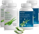 AloeCure Organic Aloe Vera Capsules Pack - 4 Pezzi - 2 x Melatonina + Collagene, 2 x Aloe Vera Capsule