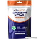 Citrato di Magnesio Vitamatico 1000mg per Serving Supporta Muscolo, Giunto e Salute Del Cuore 250 Grammi - 250 Serve