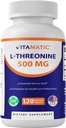 Vitamatic L-Threonine 500mg – 120 capsule vegetali promuove il fegato sano, cardiovascolare e funzione strutturale