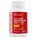 Zinco di Magnesio di Calcio Safrel con Vitamina D3, 300 compresse - Calcio 1000 mg, Magnesio 400 mg, Zinc 20 mg & D3 600 IU per Serving