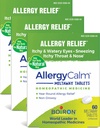 Boiron AllergyCalm Tablets 180 Conte, Rilievo da Allergie e Hay Fever Sintomi di Sneezing, Runny Nose, and Itchy Eyes or Throat, Allergy Calm Tabs (Formerly RhinAllergy) (Pack of 3 60ct Boxes)