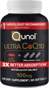 Qunol Ultra CoQ10 100mg 3X migliore assorbimento acqua brevettato e grasso solubile supplemento naturale forma Coenzyme Q10 Antiossidante per i pacchetti di salute del cuore Softgels, 120 conte