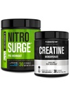 Fabbrica Jacked NITROSURGE Pre Supplemento di allenamento (Blue Raspberry) Polvere monoidrato di creatina 150g per la crescita del muscolo, aumento della forza, energia avanzata