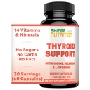 SHIFAA NUTRITION Supporto della tiroide Halal 30 Serve | Supplemento non OGM w/ B12, Iodio, Selenio, L-Tyrosina | Supporti Energia, Metabolismo, Focus, Clarity, Cortisol Balance