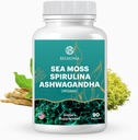 Moss mare con Spirulina e Ashwagandha Blend Capsule, Mood, Supporto Immune & Stress Relief, Micro Ingredienti & Antiossidanti Fonte — Non OGM, Vegan Superfood Supplement, 90 Conte
