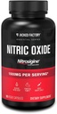 Jacked Factory Essentials Nitric Oxide Booster - brevettato Legato L-Arginina Silicato 1500mg Pre Supplemento di allenamento per la crescita del muscolo, pompe, vascolarità ed energia - 90 Pillole di verdure