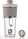 Bottiglia di Shaker di 2a generazione per proteine con sfera di miscelazione - Perfetto per allenamenti e uso esterno, Shaker proteico a 24 once con misura chiara (Gray)