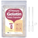 Dimensione 0 Capsule Gelatino Vuoto con 2 Micro Spoons - 100 Conte Empty Clear Capsule - Capsule Pillole Gel per Integratori di Polvere