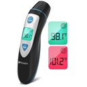 Termometro frontale per adulti e bambini con funzione orecchio (accuratezza superiore, veloce e facile da usare con allarme Fever colorato e 20 memoria, termometro a temperatura 1-sec rapido