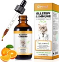 Allergy Relief Drops for Cat, Cat Allergy Immune Booster Trattamento per Allergie Stagionali & Digestive, Salute Liver & Immune System, Cat Herb Supplement with Vitamin C, Pollo Flavor - 60ml/2fl.oz