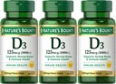 Vitamina di Bounty della natura D3 125 mcg-5000 IU Softgels, massima resistenza 150 ea ( Confezione da 3)