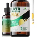 Supporto per fegato NAC 360 Defense – Liquid Liver Health with NAC, Milk Thistle, Dandelion, Chicory, Turmeric, Chanca Piedra, Beet Root & Zinc – Supporta Detox Liver, Cleanse & Cellular Health – 4 Fl Oz