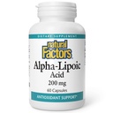Fattori naturali Acido alfa-lipoico 200mg capsule, 60-Count