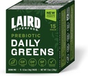 Laird Superfood Prebiotic Daily Greens Polvere - Confezione da 15 Sachets a singola dose - Vitamine e minerali essenziali - Fibra, Adaptogen & Frutta, Verdura - Supporta la salute del fegato – Non OGM, Vegan
