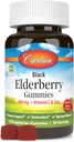 Carlson - Black Elderberry Gummies, con vitamina C & Zinc, Supporto Immune, 60 Gummies