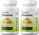 Shatavari organico 1200mg, 60 capsule - Lattazione Support Vitamine, Equilibrio ormonale per le donne, Asparagus Racemosus Root