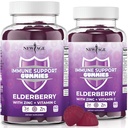NEW AGE Immune System Support Gummies - Sambucus Black Elderberry Gummies con vitamina C e zinco (Supporto immunitario 120 Gummies)