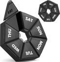 Gelibo, organizzatore di pillole, 2 Pack scatola di viaggio portatile contenitore di medicina del Dispenser 6 colori (sette giorni) nuova edizione per vitamina/olio di pesce/Pills/Supplements-artrite Friendly (nero)