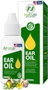 Olio per l'orecchio organico per l'infezione dell'orecchio - gocce naturali per il dolore dell'orecchio, rimozione dell'orecchio e della cera di Swimmer - bambini, adulti, Baby & Dog Earache Remedy - gocce d'orecchio con Mullein, aglio Made in USA (0.5 Oz)