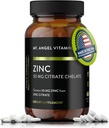 Mt. Vitamine Angelo - Citrato di zinco 50mg - Zinc 50 mg Citrato Chelato - Integratori naturali di zinco Made in USA - 60 Compresse vegetariane