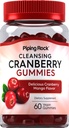 Piping Rock Cranberry Gummies | 60 Count | Cleansing Supplement per le donne e gli uomini | Cranberry Mango Flavor | Vegan, Non OGM, Gluten Free