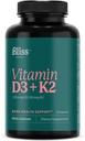 Vitamina D3 K2 - Vitamina D3 5000 IU con vitamina K2 come MK-7, calcio e fosforo per assorbimento finale - Integratori di vitamina D, 60 Vegcaps, alimentazione di 60 giorni