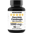 MONOHERB Garcinia Cambogia 1000 mg - 90 capsule di veg - Estratto di alta potenza 10:1