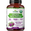 Zazzee USDA Organic Milk Thistle 30:1 Extract, 80% Silymarin, 120 Vegan Capsule, 4 mesi di alimentazione, Kosher certificato, High Potency Liver & Antioxidant Support, Silybum Marianum, Non OGM, Made in USA