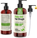 Deley Naturals Pesce Olio Islandese 2X Omega - Dog Itching Skin Relief con Omega 3 6 9 per Allergies, Cappotto e Cuore - Omega 3 Fish Oil per Cani Pelle Irritazione - 16oz Omega olio per cani Made in USA