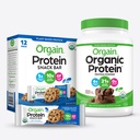 Orgain Organic Vegan Protein Powder and Protein Bars Bundle (2.03lb + 12 conte)