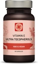 Vitamina E 1000 IU Ultra Tocopherol 450mg Vitamina E Vegan – Tutti 4 Tocoferoli - Alfa Tocoferolo + Beta Tocoferolo + Gamma Tocoferolo + Delta Tocoferolo– Unique d Alpha (180)
