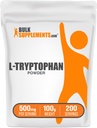 BulkSupplements.com Polvere di L-Tryptophan - Supplemento di triptofano, Supplemento di amminoacidi - Gluten Free, 500mg per Serving, 100g (3,5 oz) (Pack of 1)