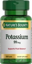 Natural's Bounty Potassium 99mg, Supporta l'equilibrio fluido e l'attività muscolare, Coinvolto in funzione cardiaca normale, integratore alimentare di potassio Gluconate, senza glutine, 1 al giorno, 100 Caplets vegetariani
