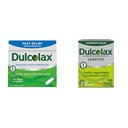 Dulcolax Fast Relief Medicated Laxative Suppositories Fast Relief, Solo uso rettale, Bisacodyl, 10 mg & Overnight Relief Laxative for Gentle Constipation Relief, Bisacodyl 5 mg Tablet, 50 Count