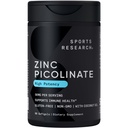 Ricerca sportiva Zinc Picolinate 50 mg con olio di cocco biologico | Integratore di zinco altamente assorbibile per la funzione immunitaria sana - Non OGM Verificato, Gluten & Soy Free (60 Liquid Softgels)