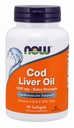 NOW Integratori alimentari, Cod olio di fegato, Extra Forza 1.000 mg con Vitamine A & D-3, EPA, DHA, 90 Softgels