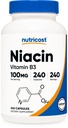 Niacin Nutricost (Vitamina B3) 100mg, 240 Capsule - con Flushing, Non OGM, Gluten Free