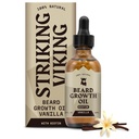 Striking Viking Beard Olio di crescita con Biotin - 2 Fl Oz, Vanilla - Thickening, Condizionato Biotin Beard olio siero per gli uomini con Argan & Jojoba - Siero di crescita dei capelli facciali per gli uomini