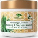 Crema di Eczema di Miele di Manuka Lozione idratante per il sollievo della psoriasi - Itchy, Unguento di Rash della pelle secca -Skin Idratante idratante per bambini & Adulti-High Strength Body & Face Cream 16oz