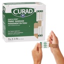Banda sterile adesiva del tessuto di striscia rapida CURAD con applicazione veloce, 3/4" x 3", scatola di 100
