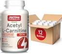 Jarrow Formulas Acetyl L-carnitina 500 mg, integratore alimentare, supporto aminoacido per la salute del cervello e antiossidanti, 60 capsule vegetali, 60 giorni di alimentazione (pacchetto di 12)