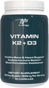 Vitamina K2 D3 Supplemento - Alta Potenza - Supporta Bone, Cuore, Salute Immune - Non OGM, Senza Glutine, Vegetariano - 60 capsule (60 Serve) - Formula Premium Quality K2+D3
