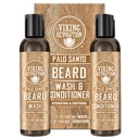 Viking Revolution Beard Wash and Beard Condizionatore per gli uomini con olio di Argan e olio di Jojoba - Cuscinetto Ammorbidente e rinforzante Cuscinetto Cura Shampoo e Condizionatore con Ginseng Root (5oz, Palo Santo)