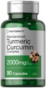 Horbäach curcuma currica supplemento 2000mg | 90 capsule | Complesso con pepe nero | Non OGM, senza glutine