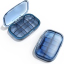 6 scatola di viaggio di comparazione, contenitore di pillole dell'organizzatore di moisture Proof Pill Case, piccola scatola di pedaggio per borsa da tasca, scatola di vitamina della medicina portatile quotidiana, scatola di olio di pesce, scatola di supplemento (blu)