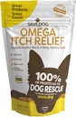 SAVE.DOG Omega Itch Relief per i cani – Integratore di pelle sana e cappotto con vitamina E, olio di lino e olio di salmone per il sollievo di Itch - Supplemento di animali domestici con una causa (70 Chews)