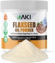 AKI Flaxseed Oil Powder - Confezionato con Nutrienti Essenziali Come Omega-3 acidi grassi, Fibra, & Lignans - Libero da Additivi Artificiali, Realizzato con ingredienti di qualità ideali (5.30oz/150g)